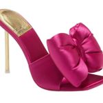 Jeffrey Campbell  Bow-Down Slip On Pin-Heeled Mules Fuchsia Women's Size 6 Photo 0
