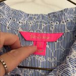 Lilly Pulitzer Blue and White Striped Eyelet Top Photo 1
