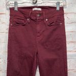 Good American Good legs 0 25 burgundy skinny mid rise cut #292-A pockets zip Photo 1