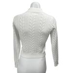 superdown White Cable Knit Long Sleeve Criss Cross Cropped Sweater Top Size M Photo 1