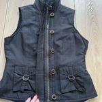 Tribal Black Faux Fur Lined Vest Size Medium Zip Up Buckle Accents Photo 7