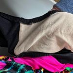 Vintage Sea Fair bright pink & black floral flower one piece bathing suit sz 14 Photo 5