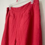Alfani Linen Blend High Waisted Shorts Orange Red Pleated ~ Women’s Size 8 Photo 5