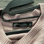 New York & CO Pink Heathered Wide Cuff Fringed Long Sleeve Pullover Sweater S Photo 2