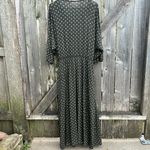 Garnet Hill Like New Wrap Dress Green Floral Batwing Sleeve Maxi Dress Medium Photo 10