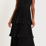 Lulus Seriously Sensational Black Strapless Tiered Maxi Dress Size Small Photo 0