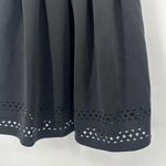 Ann Taylor Black Pleated Laser Cut Scuba Dress Sleeveless Eyelet Stretch Size 2 Photo 9