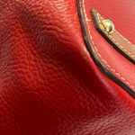 Dooney & Bourke  Red Lexington Pebbled Leather Tote Bag | Brown Handles Photo 9