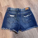 True Craft  High Rise Shorts Denim Blue Jean 7 Distressed Belk Photo 3