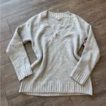 Open Edit Elegant Women's V-Neck Sweater in Gray Photo 1