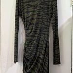 Pam & Gela Pam Gela Dress Long Sleeve Camo Twisted Shirred Zipper Slit Cinched S Camouflage Photo 5