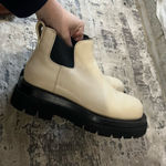 Bottega Veneta  Cream Leather Lug Chelsea Boots Size 36.5 EU $1,350 Photo 3