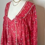 Free People  Never A Dull Moment Blouse Red Floral S Photo 4