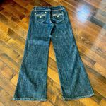 Cache  Bootcut Jeans Dark wash Mid rise Gold Accents Womens 6 Y2K Stretchy Photo 2
