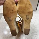 White House | Black Market Wedges Espadrille Ankle Strap Heels Yellow Size 8.5 Photo 3