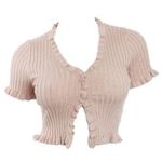 Tic Toc Taupe Lettuce Hem Top Photo 1