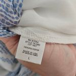 Three Eighty Two  Dress Tanner Slip White Blue Chevron Dot Print Mini Cocktail Photo 8