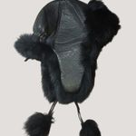 Aviator Hat Zabari Black Brown New York Genuine Leather Plush Faux Fur Turkey Photo 3