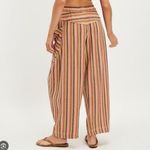 Free People NWT  Freehold Cropped Striped Pants In Citron Combo Photo 2