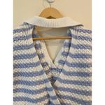 Anthropologie Maeve Knit Open Back Top Blue and White Stripe Sz XXS Photo 4