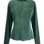 Bagatelle Vintage 90s suede leather back button long sleeve blouse Photo 0