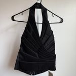 Tadashi Shoji Tadashi Halter Top Black Pleated Sleeveless Party Cocktail Made in USA Photo 1