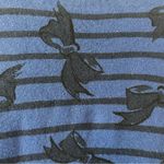 Ann Taylor blue and black striped bow print cardigan sweater size medium Photo 15
