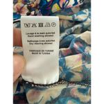 Paco Rabanne Floral Pansy Button Up Mock Neck Peplum Blouse $800 40 8 Blue Photo 11