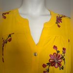 Fig and Flower Yellow Floral Embroidered Blouse Size 1X Photo 3