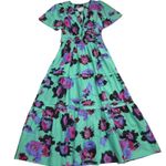 Anthropologie NWT Somerset Maxi in Turquoise Floral Cotton Dress L Photo 2