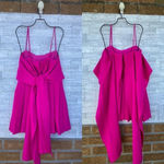 LBV Crepe Pleated Day Dress in fuschia size 6 Pink Photo 1