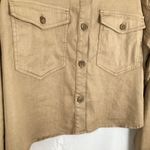 Level99 Evereve Womens L Tan Crop Linen Blend Utility Jacket Chore Work Ranch Size L Photo 4