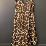 Milly asymmetrical Black "Dashielle" Giraffe Hi Low ruffle Flare Midi Dress 6 Photo 3