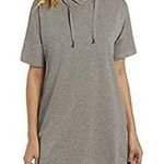 Cable & Gauge  Plus Size 1X Gray Hoodie Sweatshirt Shift Dress Tunic Short Sleeve Photo 0