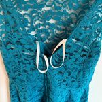 David's Bridal Teal Lace Sleeveless Fit & Flare Dress Size 12 – Photo 6