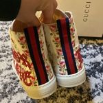 Gucci  Women's Major Blind For Love Rose Print Satin High Top Sneakers Photo 3