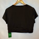 Halara  Black Wrap Top XL Womens NWT Career V Neck Short Sleeve Slim Fit Photo 3