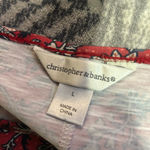 Christopher & Banks Women's Floral Top Size L Red Blue Photo 3