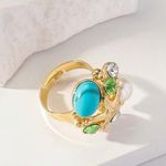 ⭐️⭐️⭐️BOGOHO ⭐️⭐️⭐️Gold Starfish Ring with Turquoise and Green Accents Gold Photo 2