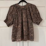 Ulla Johnson  Lennie Pleated Cotton Poplin‎ Top Cheetah Print Animal Print Size 2 Photo 7