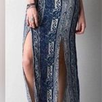 American Eagle Boho Festival Flirty Lined Blue Patterned Maxi Skirt Photo 0