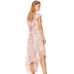 La Maison Talulah midi gown pearls Dress black tie wedding gala floral beaded Pink Size 4 Photo 8