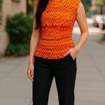 Vince Camuto  Chevron Sleeveless Fitted Blouse Size Medium Photo 12