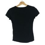 EXPRESS  Black Cut Out V-Neck Short Sleeve T-Shirt XS Photo 1