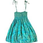 Vintage Island Dress Cover Up Teal Summer Dress Tropical Beach Vacation Small Blue Photo 0