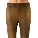 Free People  Never Let Go Brown Faux Suede Leather Skinny Leggings Pants Size 4 Photo 3