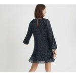 Madewell  Crinkle Georgette Mini Dress in Floral Blue Black Women's Size M Photo 1