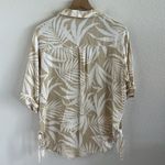 Dress Forum Aritzia  Neutral Tropical Print Collared Oversize Shirt Medium Photo 1