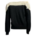 Jennifer Moore Vintage  80's Black Cream Wool V-Neck Sweater Sequins and Beading Photo 2