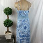 No Boundaries  Blue & White Paisley Print Attached Shorts Sleeveless Maxi Dress S Photo 2